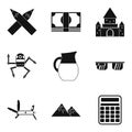 Wakening icons set, simple style Royalty Free Stock Photo