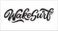 Wakesurf lettering logo Royalty Free Stock Photo