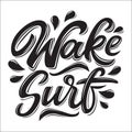 Wakesurf lettering logo