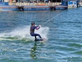 WakeUp Docklands is LondonÃ¢â¬â¢s first and only Cable Wake Park and Stand Up Paddleboard venue Royalty Free Stock Photo