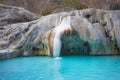 Garam Chashma,Wakhan Valley,Tajikistan:Boiling water from a hot spring. Hot spring in Wakhan Valley,Tajikistan. Texture of stones