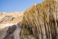 Garam Chashma,Wakhan Valley,Tajikistan:Boiling water from a hot spring. Hot spring in Wakhan Valley,Tajikistan. Texture of stones Royalty Free Stock Photo