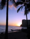 Wakiki beach sunet Royalty Free Stock Photo