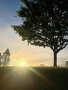Waking up,, Sunrise by the park, Catasauqua Pennsylvania Royalty Free Stock Photo