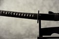 Wakizashi Sword on dark background.Close up.