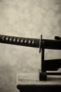 Wakizashi Sword on dark background.