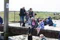 People Crabbing Crab Fishing Walberswick Norfolk Coast