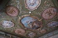 Ceiling with paintings in Ksiaz Castle Royalty Free Stock Photo