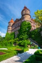 Walbrzych, Poland - September 8, 2020: Beautiful architecture of the Ksiaz Castle in Lower Silesia, Poland
