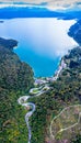 Walchensee Lake Bavaria. Aerial View Fall Autumn. Mountains Alps Karwendel. Beautiful Travel Destination