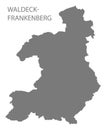 Waldeck-Frankenberg grey county map of Hessen Germany