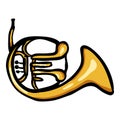 Waldhorn Musical Instrument Doodle Icon Royalty Free Stock Photo