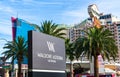 Waldorf Astoria luxury hotel sign on the Las Vegas Strip Royalty Free Stock Photo