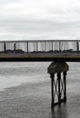 Wales, Caernarfon. A detail of the swing bridge.