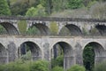 Wales, the Ceiriog Valley, Chirk.The England-Wales border. A UNESCO heritage site. The aqueduct carrying the the Llangollen canal. Royalty Free Stock Photo