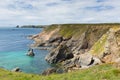 Wales coastal scene towards Skomer Island Pembrokeshire Royalty Free Stock Photo