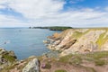 Wales coastal view towards Skomer Island Pembrokeshire