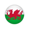 Wales flag on button