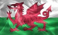 Wales flag - realistic waving fabric flag