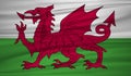 Wales flag vector. Vector flag of Wales blowig in the wind.