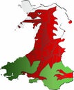 Wales map with flag inside Royalty Free Stock Photo