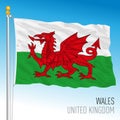 Wales official flag, United Kingdom Royalty Free Stock Photo