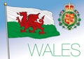 Wales official national flag, United Kingdom Royalty Free Stock Photo