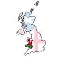 Wales on political map of united kingdom