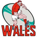 Wales Rugby player fending