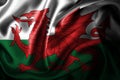 Wales Silk Satin Flag Royalty Free Stock Photo