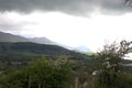 Wales, the UK. A lanscape of the Lleyn peninsula, dark storm clouds.