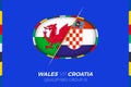 Wales vs Croatia icon for European football tournament qualification, group D