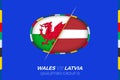Wales vs Latvia icon for European football tournament qualification, group D