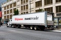 Walgreens Duane Reade delivery semi trailer truck on street of Manhattan. - New York, USA - 2021 Royalty Free Stock Photo