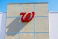 Walgreens, the Initial W logo, on pharmacy chain store Royalty Free Stock Photo