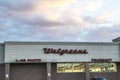 Walgreens Pharmacy retail store building exterior sign Royalty Free Stock Photo