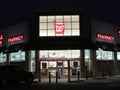 Walgreens store in Edison on Rt 1 at night, NJ USA. Royalty Free Stock Photo