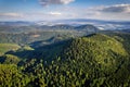 Waligora - highest peak of Suche Mountains, aerial photo Royalty Free Stock Photo