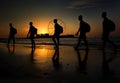 Walk along the beach at sunset. Royalty Free Stock Photo