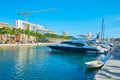 the moored yachts in Valletta marina