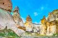 Walk among the ancient rocks of Pigeon Valley, Cappadocia, Turkey Royalty Free Stock Photo