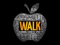 WALK apple word cloud, health concept Royalty Free Stock Photo