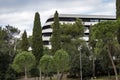 Walk around famous Lone hotel on the Rovinj coast, popular tourist resort resembling cruiser ship