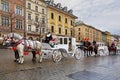 Walk around Krakow in carriages drawn by horses, Royalty Free Stock Photo