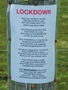 Lockdown sign about dog fowling