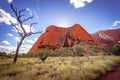 Walk around the Uluru mountain at Ayers Rock, Northern Territory, Australia