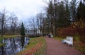 Walk on an autumn morning in the Catherine Park