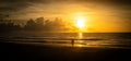 Walk on the Beach at Sunrise Royalty Free Stock Photo