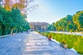 Walk in Chehel Sotoun Palace garden, Isfahan, Iran