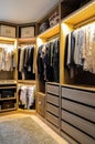 Walk in closet, dressing room Royalty Free Stock Photo